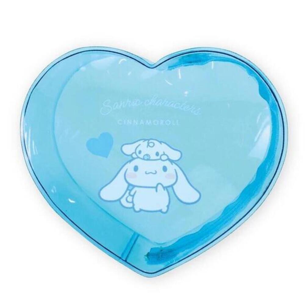 Sanrio Cinnamoroll Heart Shaped Pouch, Translucent Clear Blue Makeup Bag Kawaii